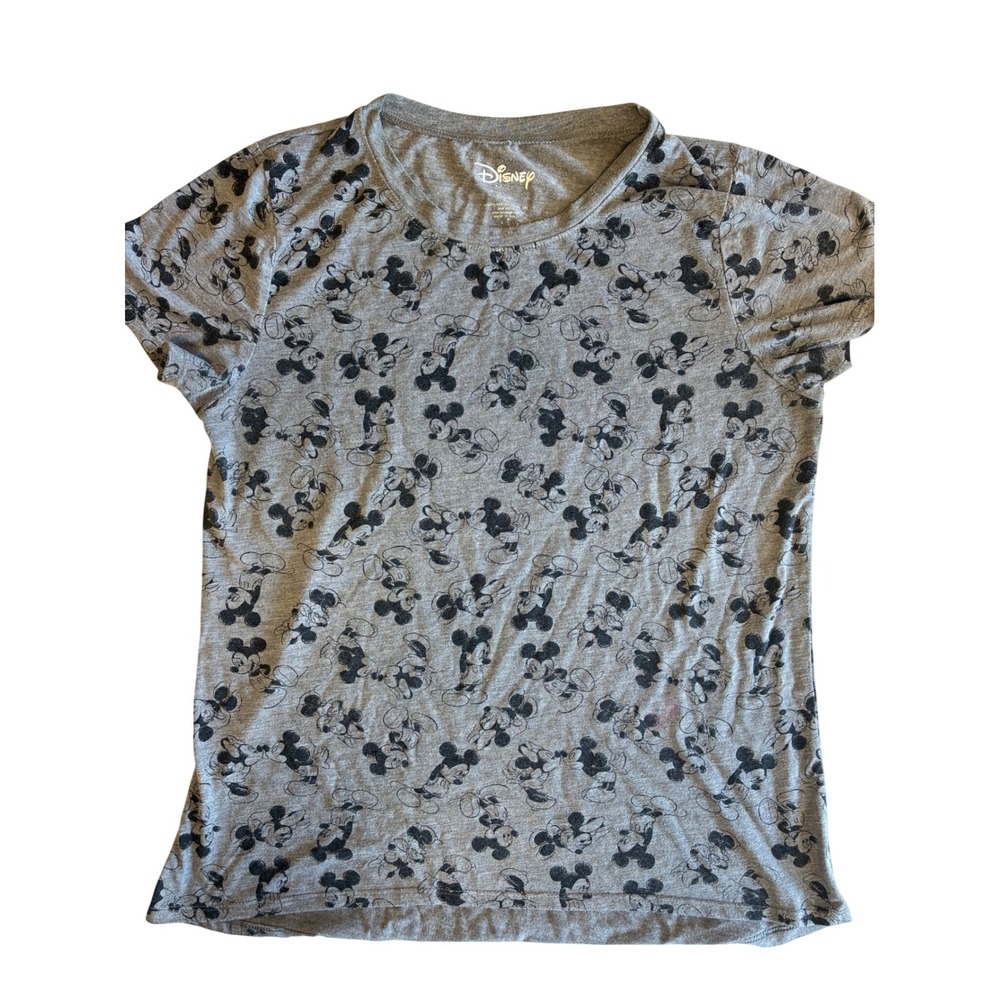 Disney Mickey Mouse All Over Print T-Shirt Gray Heathered XL RN‎ 55219